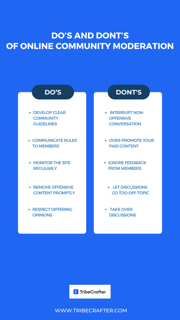 Online community moderation tips - do's and don'ts